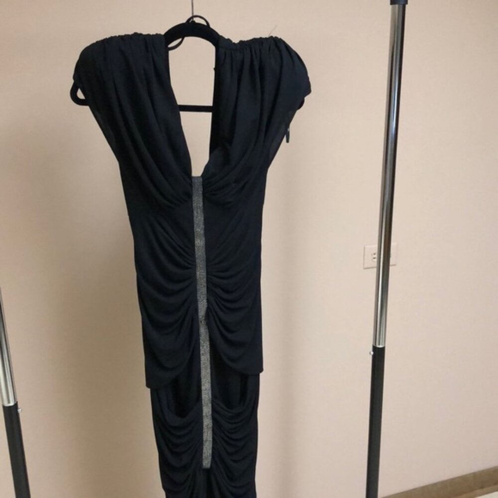 Black cocktail dress designed by casade Casati CASADAE